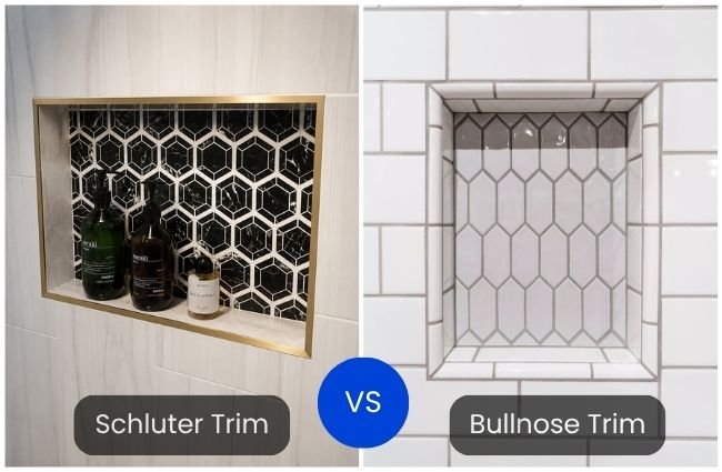 Comparison of Schluter trim and bullnose trim