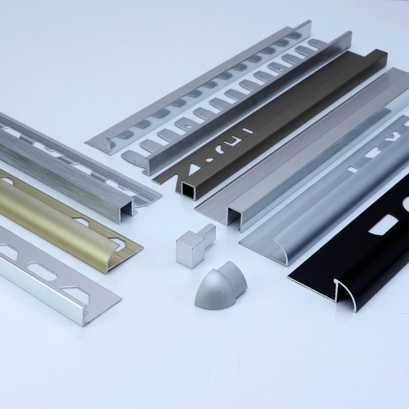 Aluminum tile trim profiles