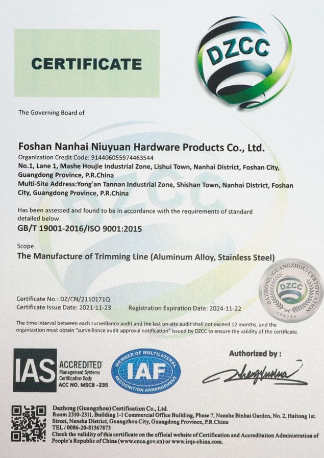 ISO 9001 Certificate