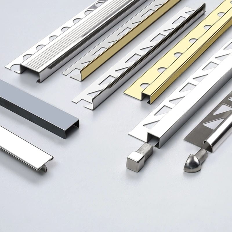 Stainless steel tile trim profiles