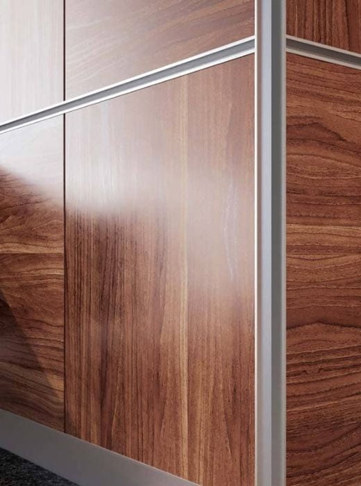 Commercial lobby wall panel feature trim