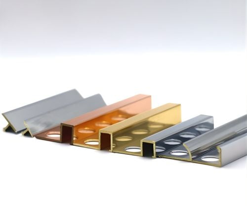Polished brass tile trim finish