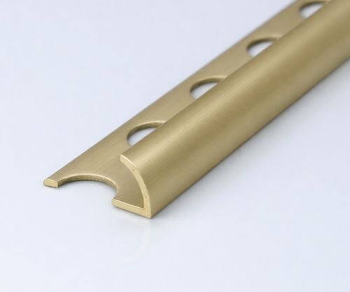 Satin brass tile trim finish
