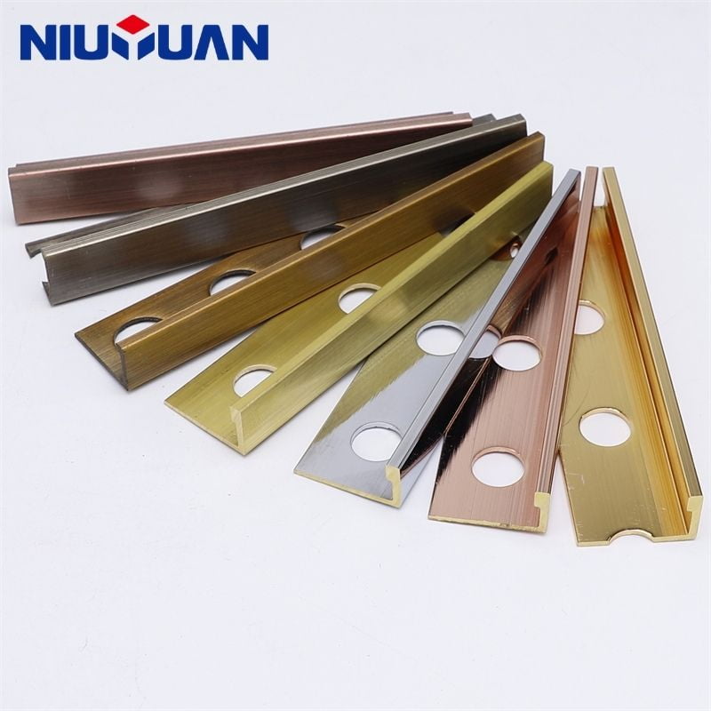 Brass l-shaped tile trim product