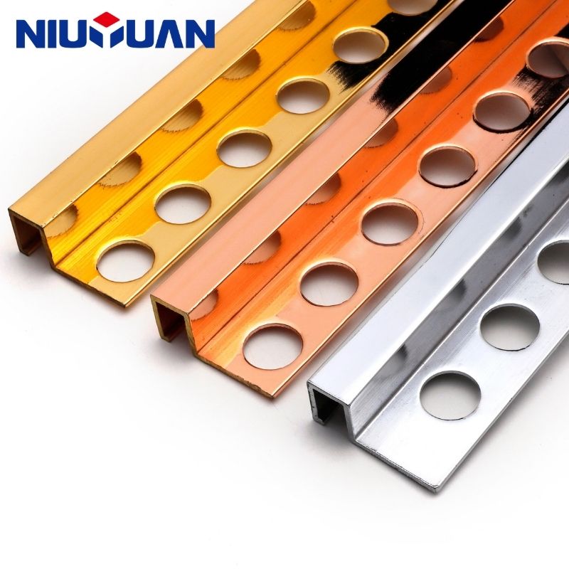 Brass square edge tile trim product
