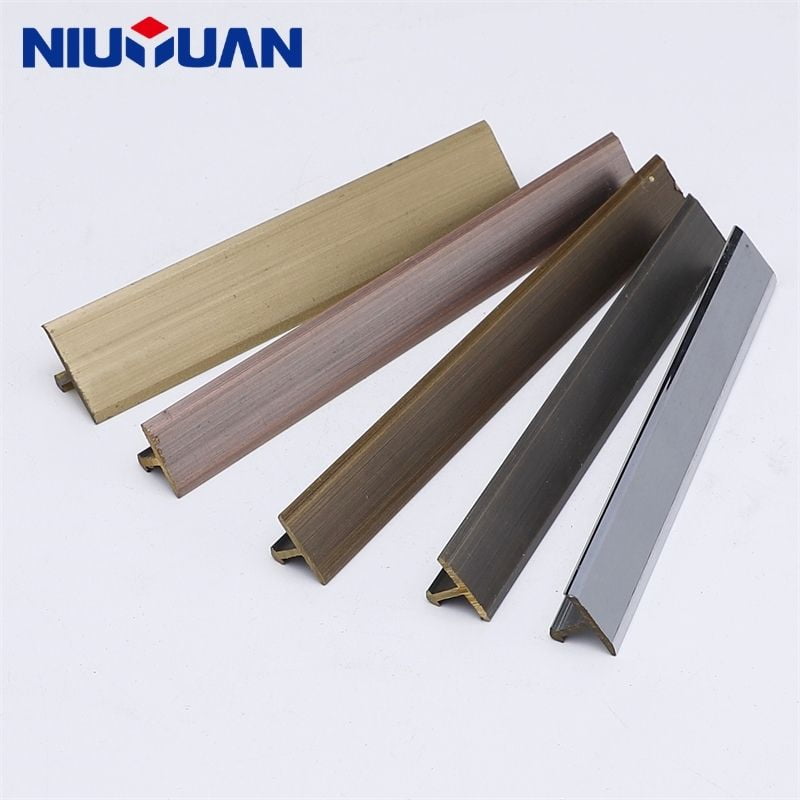 Brass T shaped tile trim product