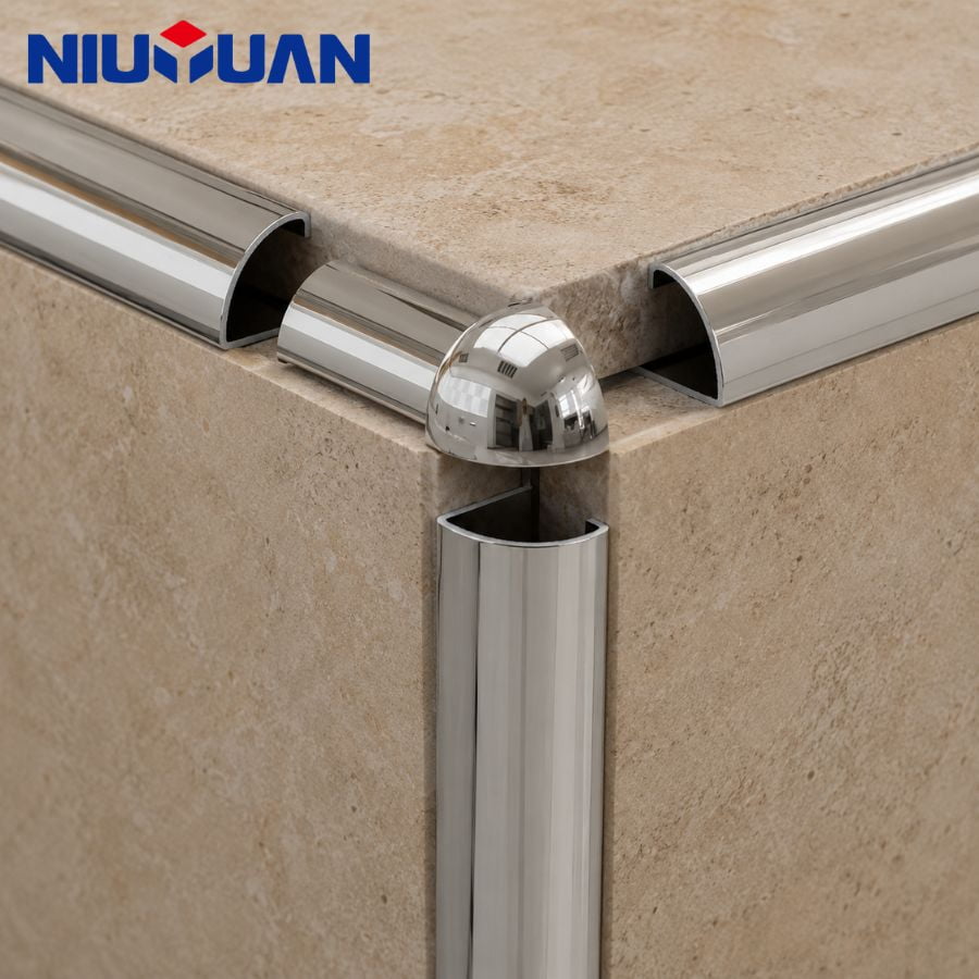 Tile Trim End Caps on round edge tile trim