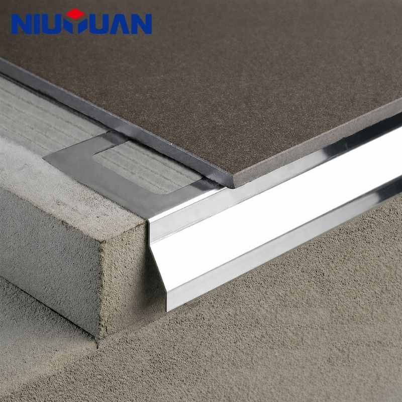 Stainless steel balcony tile trim for exterior tile edge finishing