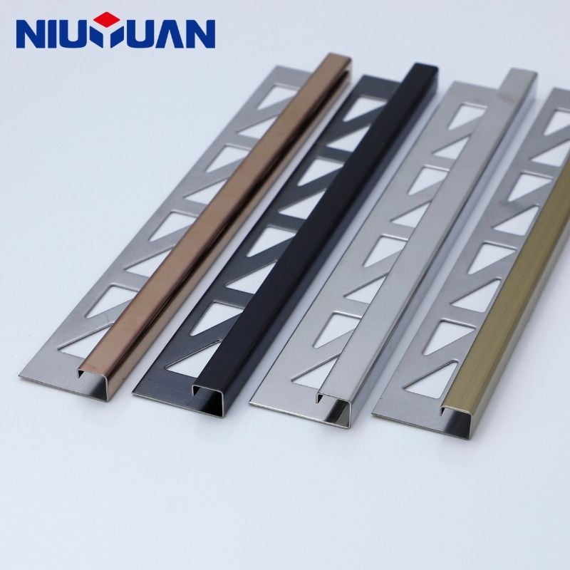 Stainless steel square edge tile trim product