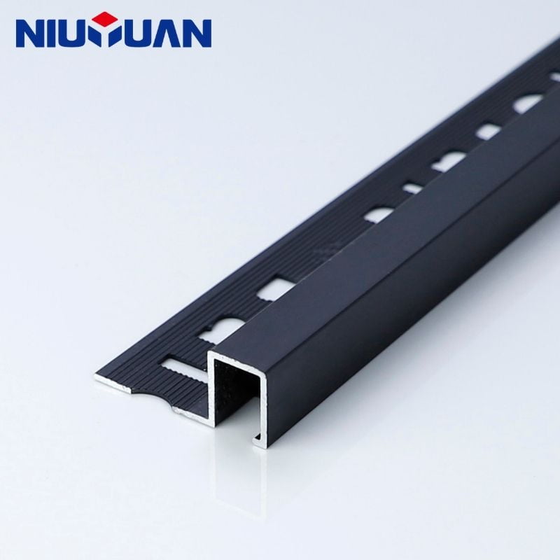 Black aluminum tile trim product