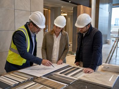 Tile trim dimension inspection for project orders